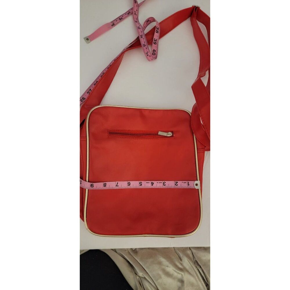 Red Skull & Crossbones Messenger Bag | Retro Punk Gothic Crossbody | 11 x 9 - Picture 10 of 12